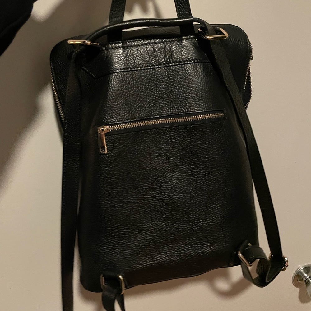 Genuine leather backpack purse